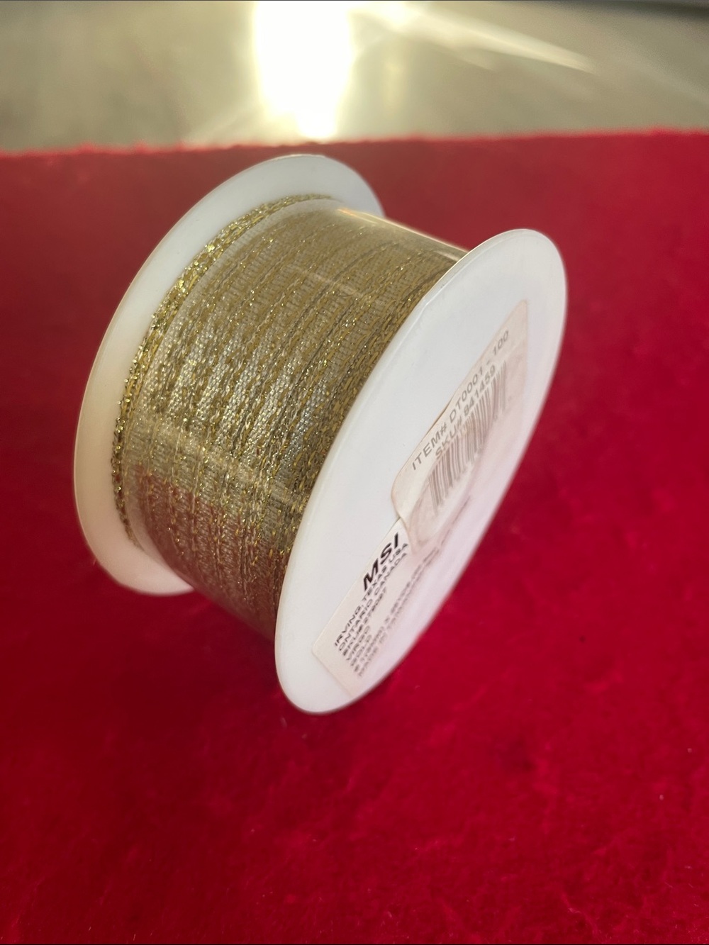 MSI Gold Metallic Wired Ribbon Spool with White Core